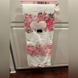 Betsey Johnson Pink and Yellow Roses Floral Throw Blanket